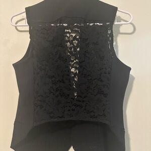 Victoria's Secret Black Lace Detail Vest